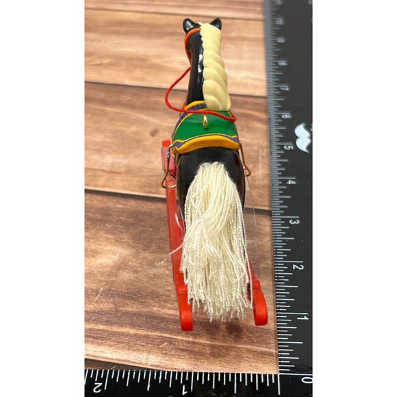 1996 HALLMARK KEEPSAKE ORNAMENT QX5674 LOVELY ROCKING HORSE BY LINDA SICKMAN - Picture 8 of 10